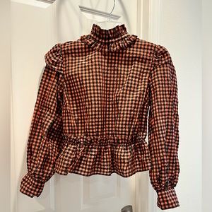 Ganni gingham blouse